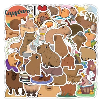 10/50pcs Карикатура сладък Capybara стикер набор за лаптоп китара Scrapbook и списания подарък за момчета момичета тийнейджъри рожден ден парти