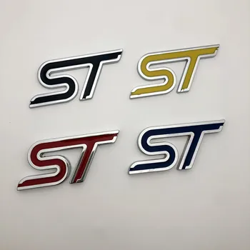 1бр черен червен жълт син 3D метален дизайн на автомобил ST лого стил значка емблема стикер модификация на тялото Аксесоари за кола