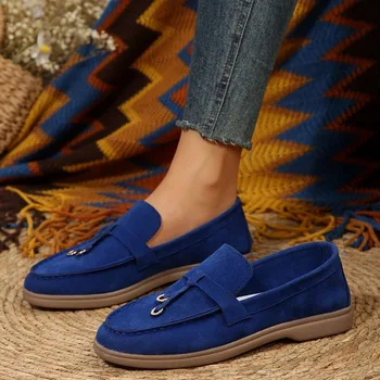 2023 Горещи обувки за продажба за жени мокасини с платформа кръг Toe Oxfords женски удобни случайни плътен цвят тенденция дамски обувки