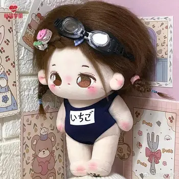 20см памук кукла пижама дрехи памук гащеризон с клипове за глава за 1/12 BJD кукла бански халат DIY кукла дрехи аксесоари