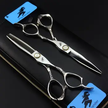 Freelander 6 инча 440C салон ножици за коса комплект професионални фризьорски рязане ножици бръснар изтъняване ножица прическа ножици