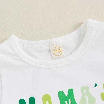 Infant Baby Boy St Patrick s Day Outfit Lucky Charm Shamrock T-Shirt Shorts Sets Новородени летни дрехи