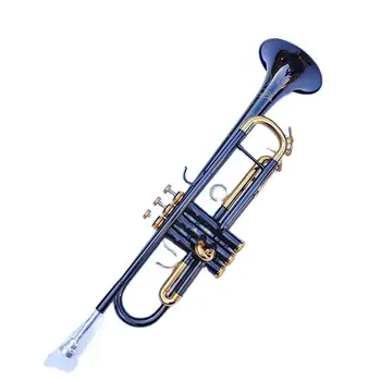 New Sell Professional Bb тромпет Черен никел позлатени жълти месингови инструменти Bb тромпет Популярен музикален инст
