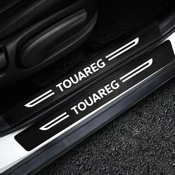  Протектор за праговете на вратите на автомобила Plate Заден багажник броня праг стикер за логото на Volkswagen VW Touareg 2015 2016 2017 2020 Аксесоари